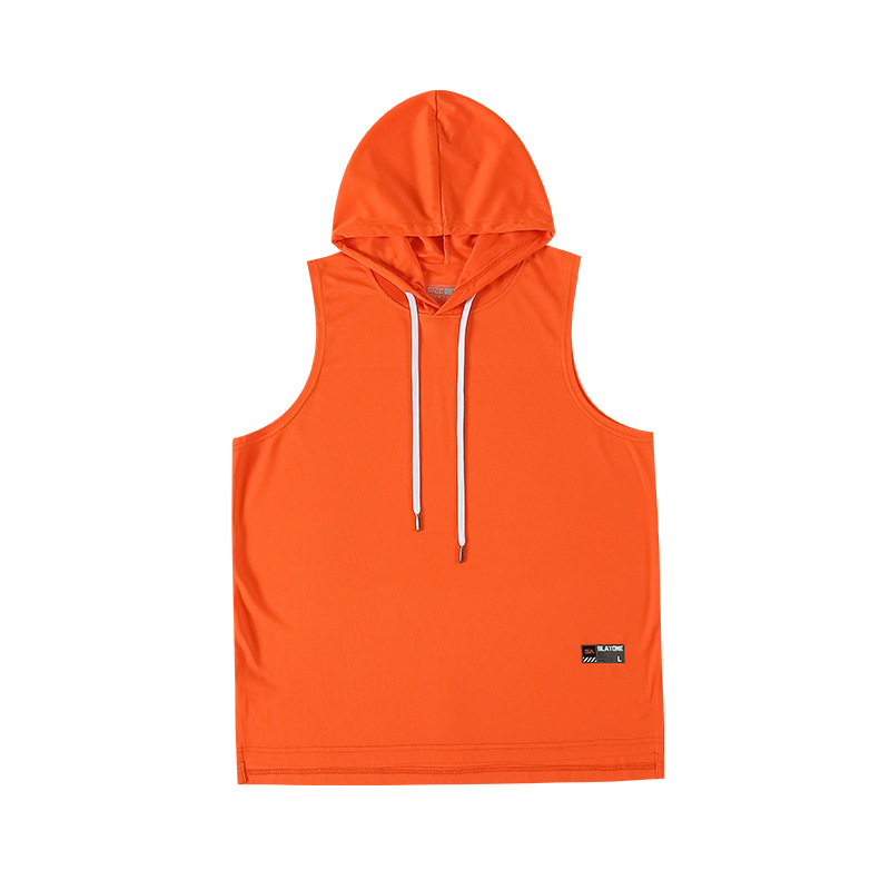 Verano con capucha Chaleco de los hombres al aire libre baloncesto deportes camiseta sin mangas ropa de fitness chaleco suelto camiseta sin mangas de los hombres