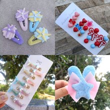 海星秋冬新款毛绒发夹批发兔子耳朵五角星发卡碎发刘海侧边夹发饰