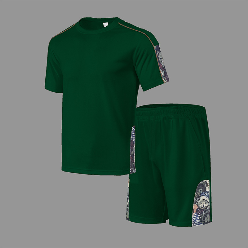 2026 Summer Short-Sleeve Shorts Two-Piece Sports Casual New Cross-Border Amazon 3D Fashionable Versatile Suit for Men