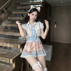 爱如如轻薄主题服饰睡裙透视背带火辣纯欲清纯可爱女仆洛丽塔5532