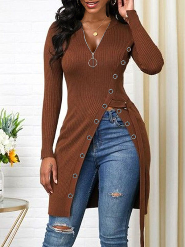 Women's T-shirt Long Sleeve Blouses Patchwork Fashion Solid Color display picture 5
