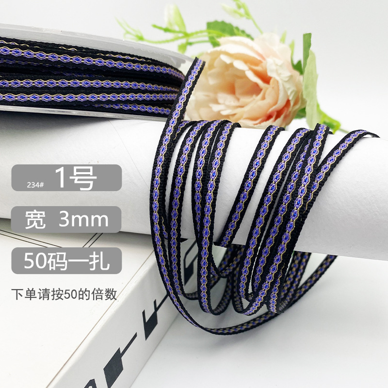 Chuanzhou ropa accesorios de encaje de poliéster jacquard banda 8MM flores decoración universal borde de zapatos accesorios gorra