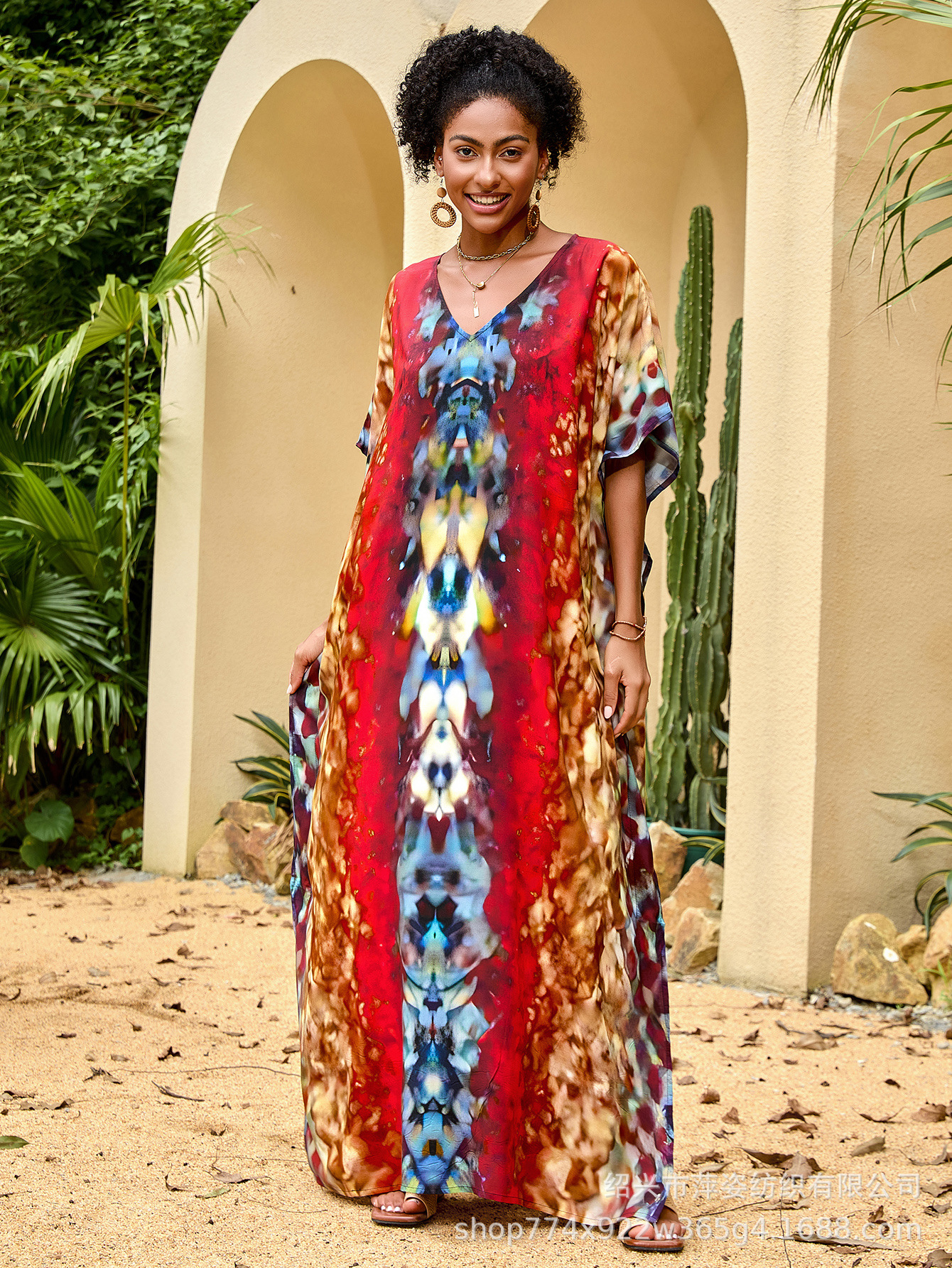 Camisas de playa de algodón Peacock Print Vacancias de estilo nacional vestido bikini transfronterizo Amazon A022