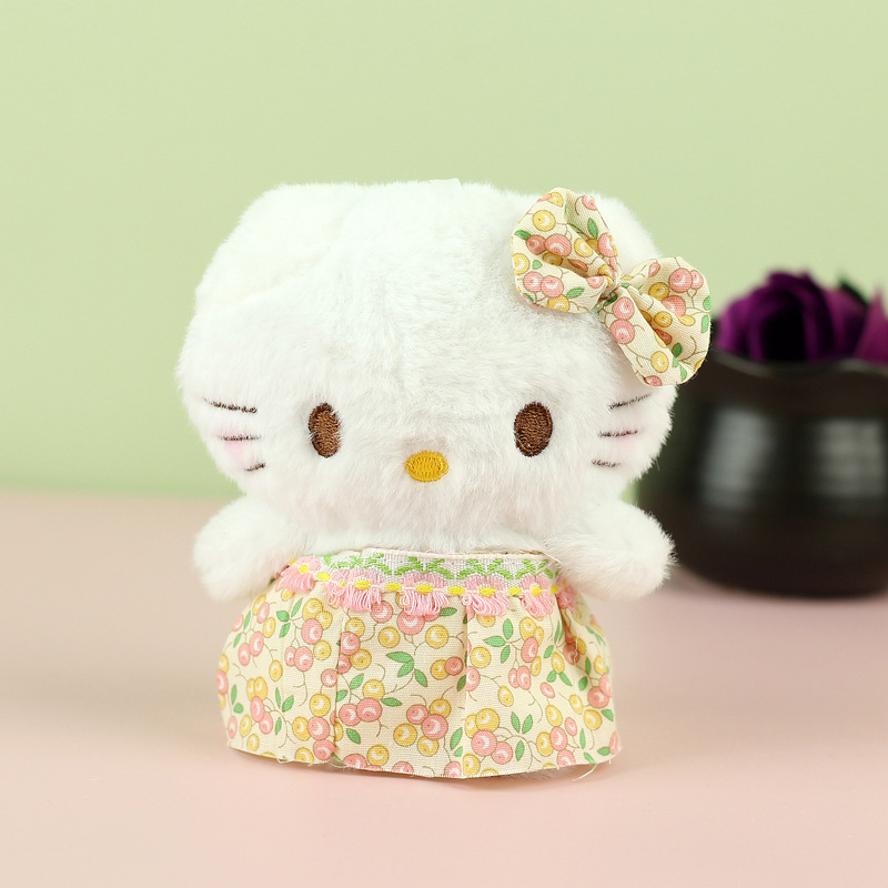 Lindo gatito lindo colgante peluche muñeca pequeña fragancia KT gato bolso colgante llavero muñeca
