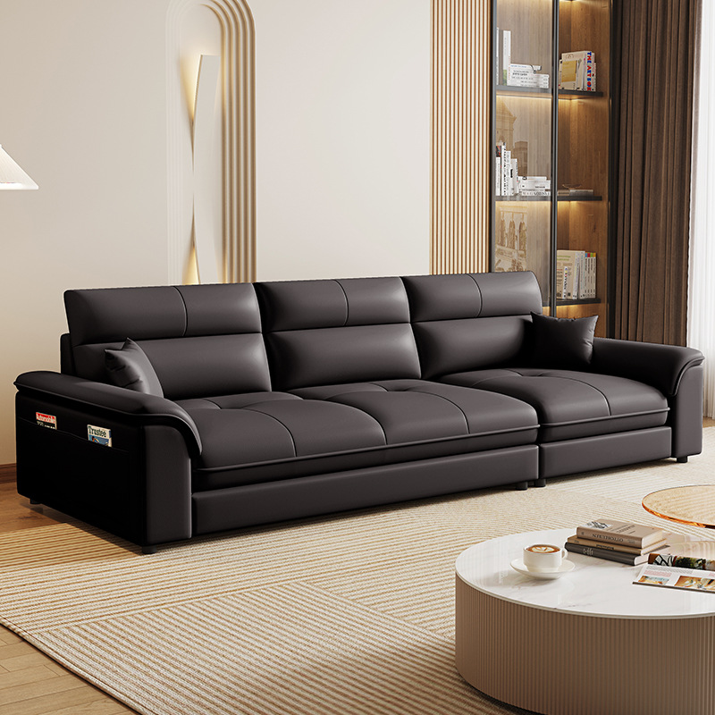 Technology Cloth Sofa Living Room Small Apartment Modern Simple Straight Cream Style Household Rental Room Imperial Concubine Leather Sofa