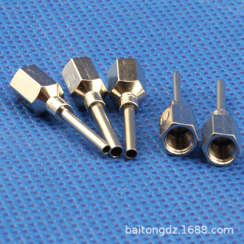 M5内螺纹针头 吹气通用焊锡机送锡针头 内螺纹不锈钢六角螺纹螺丝