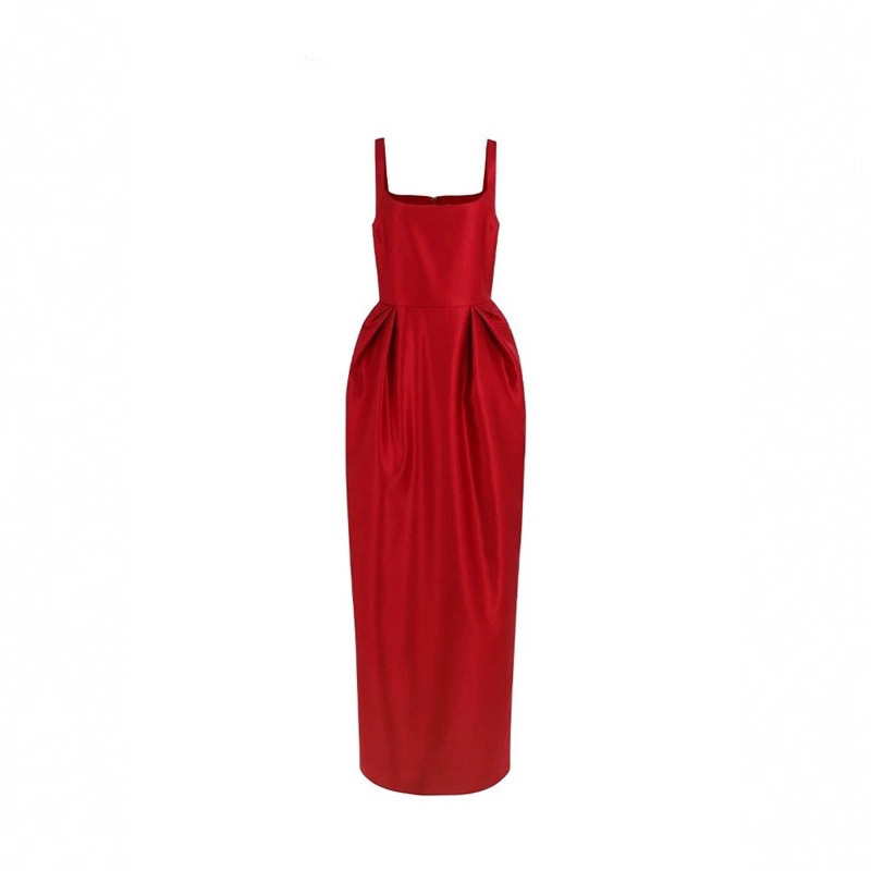 25 New Designer Trendy French Romantic Fairy Strap Wrap Bud Solid Color Long Dress Gown Multicolor