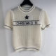 D home foreign-style niche design round neck sweater pullover sweater slim casual short sleeve new summer women's clothing