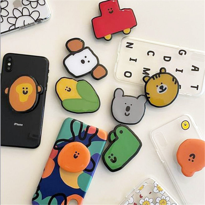 26 Ins Korean Gracontimide Same Style Mobile Phone Holder Cartoon Airbag with Printed Logo Ins Style