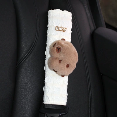 universal car anti-collar protective cover | Seat belt shoulder pad - side-capibala-1-puff-shoulder-pad