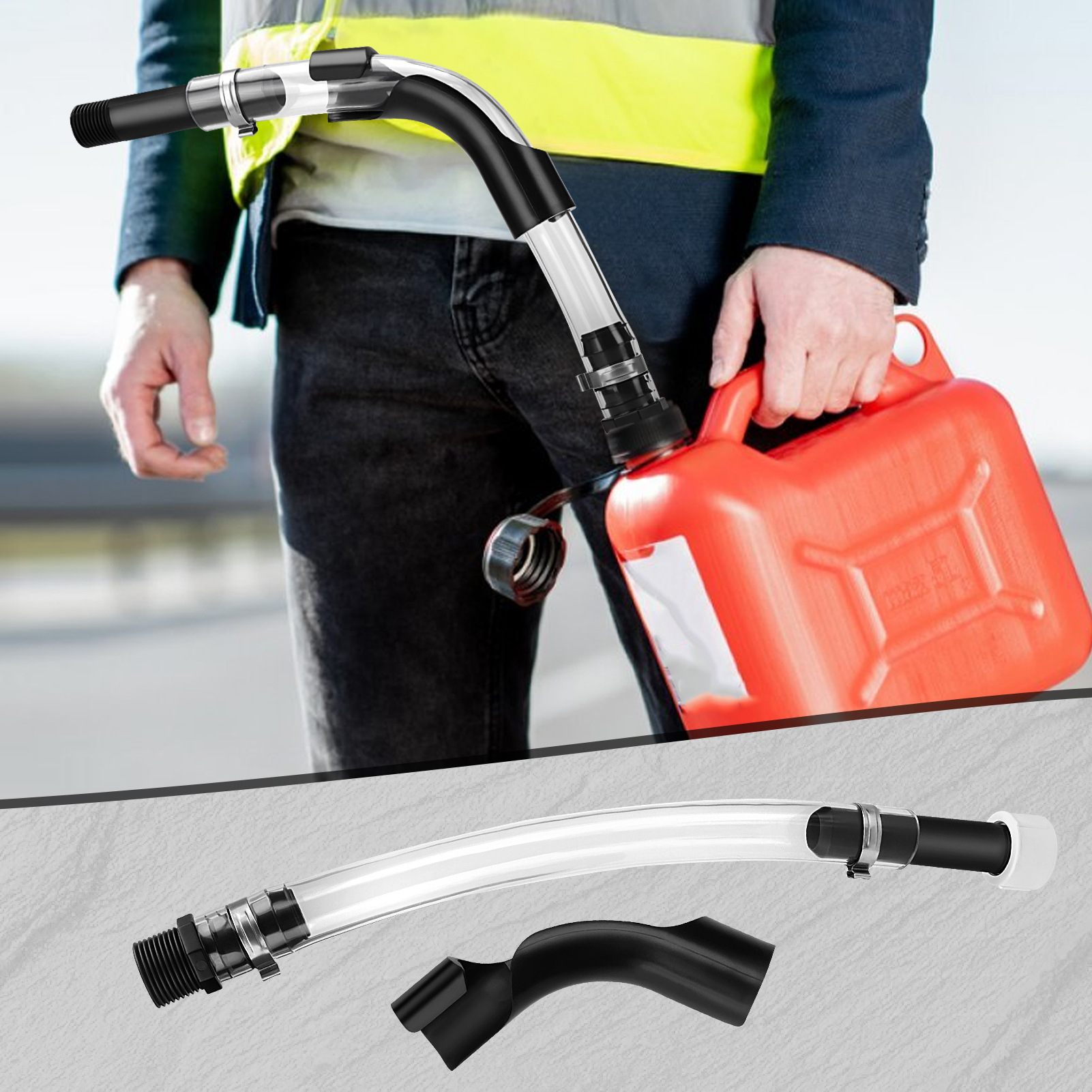 Racing Fuel Filling Hose and Hose Bend Kit, Fuel Hose for Racing Fuel Tank Practical Container