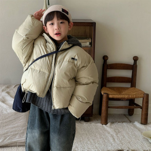 Cheese and Meow Boys Winter Down Jacket 2024 New Korean Style Western Style Short White Duck Down Jacket Fashion