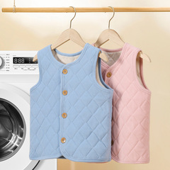 23秋冬新款兒童蠶絲加絨加厚保暖馬甲背心學生校服神器男女童內搭