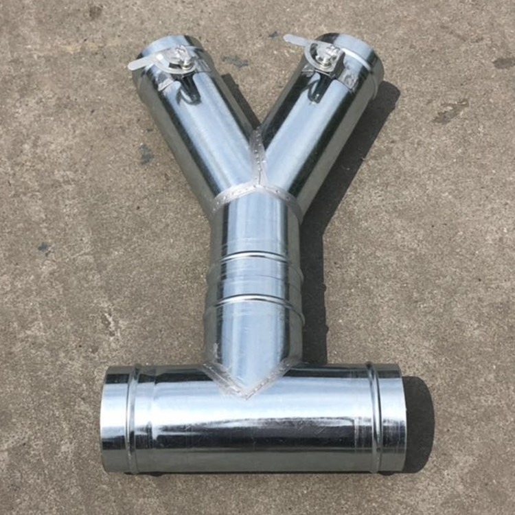 厂家加工正T三通304不锈钢圆形 顺德排废气白铁皮通风工业螺纹管