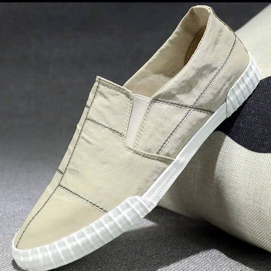 Cloth Shoes Men's Black Slip-On Canvas Shoes Breathable Versatile Casual Men's Shoes Spring 2025 New Low-Cut Trendy Shoes