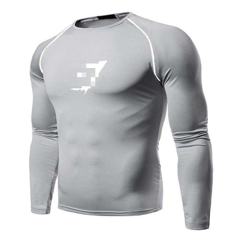 男士健身衣秋冬款健身长袖男速干弹力训练男运动服长袖排汗打底衫