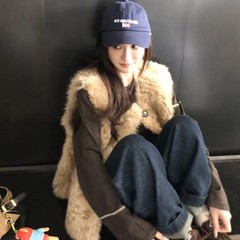 欧尼马甲coco同款仿托斯卡纳羊羔毛皮毛一体洋气短款马甲背心皮草