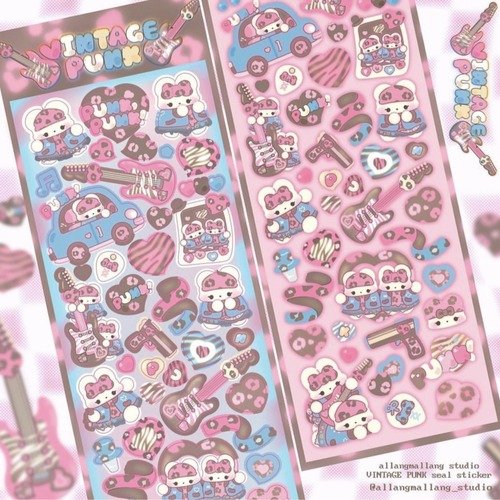 Korea Laser Cute Cartoon Rabbit Animal Sticker Ins Korean Style Gouka Handbook DIY Decoration Sticker Wholesale 