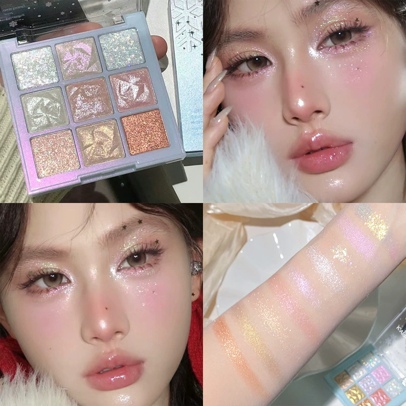 Палетка теней для век, блестящие Nail sequins, осветляющий хайлайтер, тени для век, со снежинками