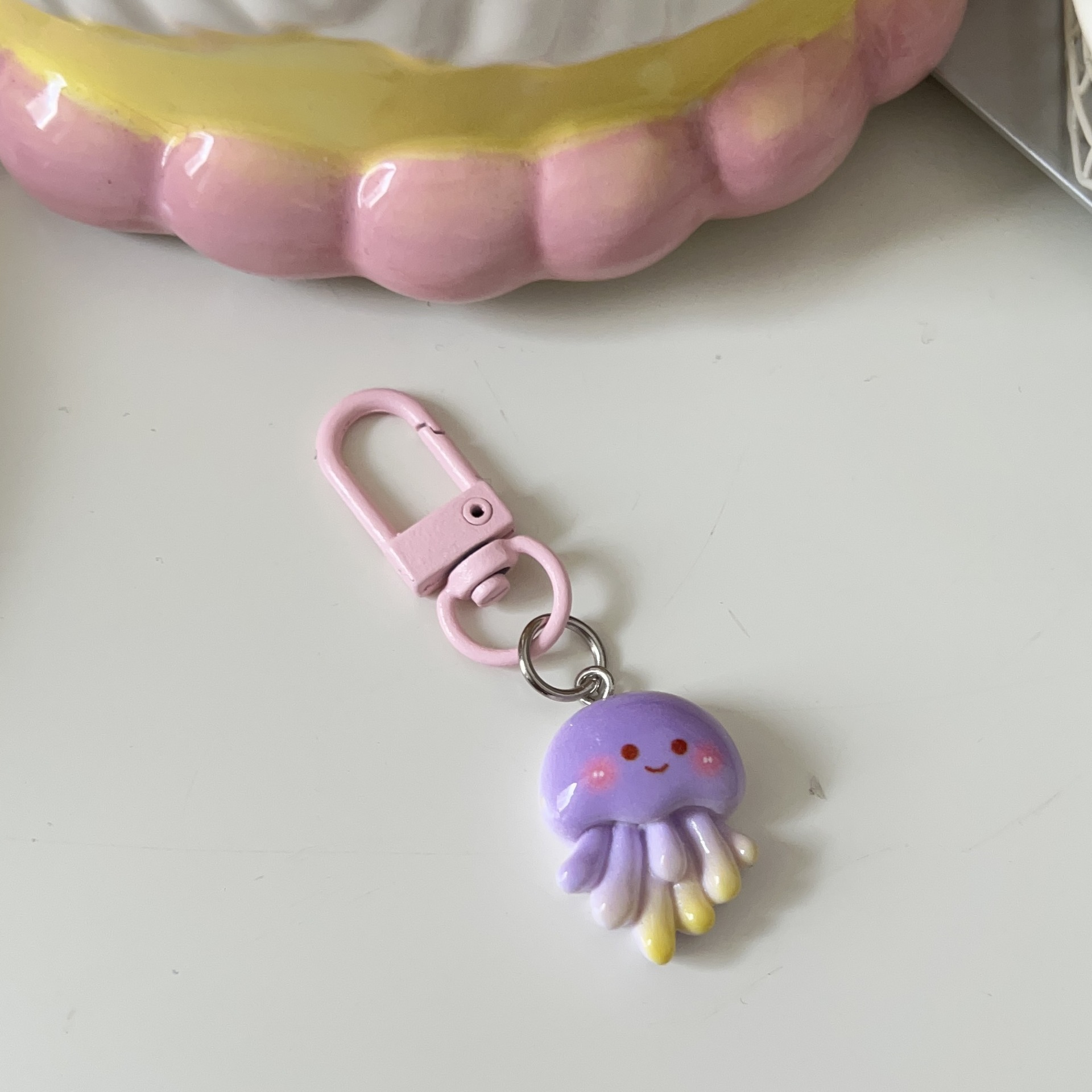 Nuevo lindo estereoscópico estrella de mar llavero de dibujos animados corazón de niña bolsos colgantes accesorios de regalo de pareja