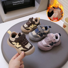 儿童老爹鞋轻便棉鞋加绒保暖低帮软底保暖童鞋2025新款毛毛鞋