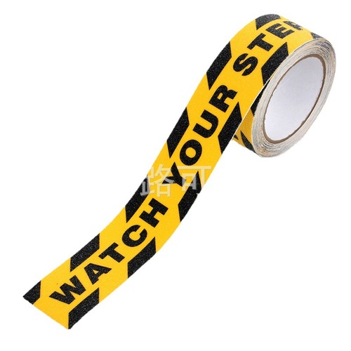 Cross-border frosted anti-slip adhesive tape for stairs, special wear-resistant anti-slip tape, black and yellow printed anti-slip adhesive tape