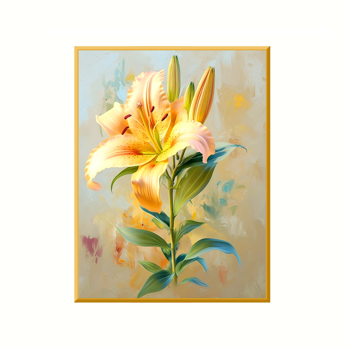 Mona Lisa real bordado amarillo lirio nuevo pequeño flor simple sala de estar decoración frontal bordado a mano image 5