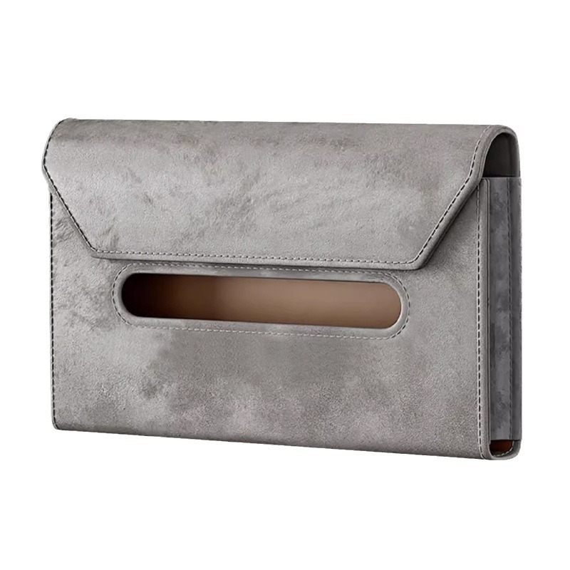 Car Tissue Box Advanced Sense Car Paper Box Sun Visor Hanging Tissue Pack Car Tissue Storage Box Supplies