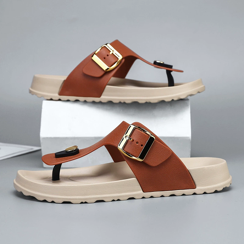 в наличии! Пляжные шлепанцы с пряжкой в ​​стиле Su Yinyin, тапочки Birkenstock на толстой подошве для женской летней верхней одежды, сандалии