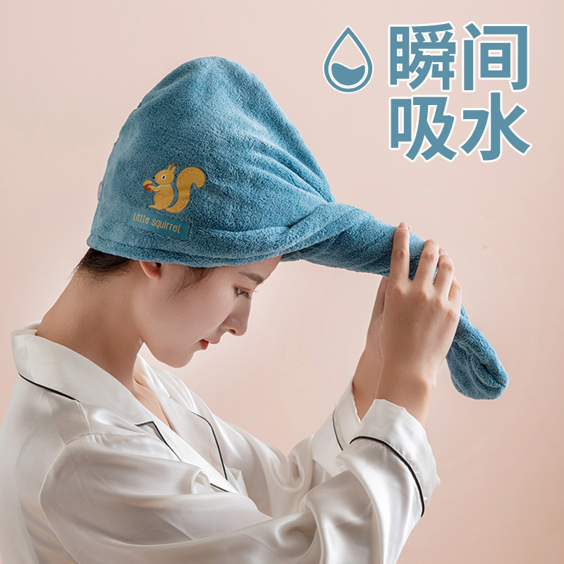 Dry hair cap super water-absorbent and quick-drying women's 2023 new thickened shower cap towel for washing hair and wiping hair Baotou towel hat