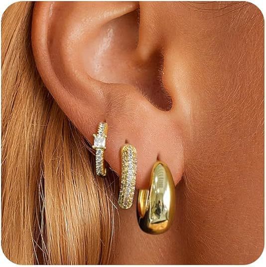 European and American Cross-Border New Thick Open C Earrings Brass Gold-Plated Cartilage Earrings Women's Niche High-End Accessible Luxury Earrings