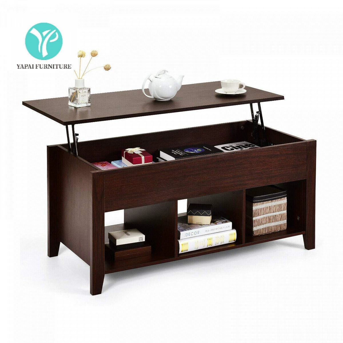 Простой журнальный столик с телескопической подъемной системой для хранения, оптовая поставка для гостиных, отелей и трансграничных поставок, производство Amazon.