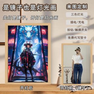 New mirror lighting painting cyberpunk 2077 hand office desktop 3d three-dimensional atmosphere lamp painting to send friends