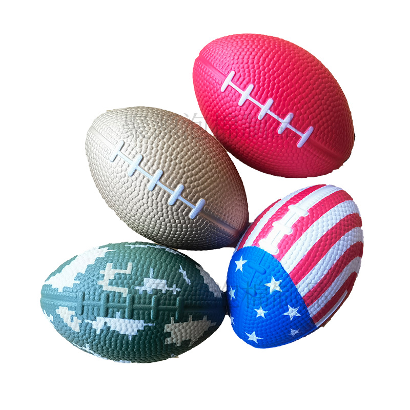 in stock PU Foam Solid Rugby High Elastic Decompression Foam Rugby Solid Sponge Rugby Toy
