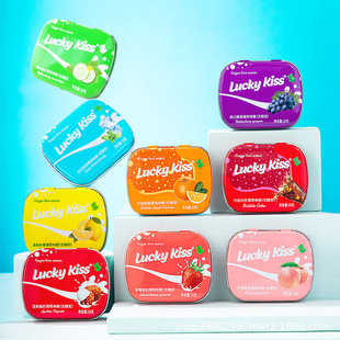 Luckykiss Sugar -Бесплатный мятный сахар свежий рот с ломтиками с ломтиками и поцелуями аромат -закуски конфеты оптом