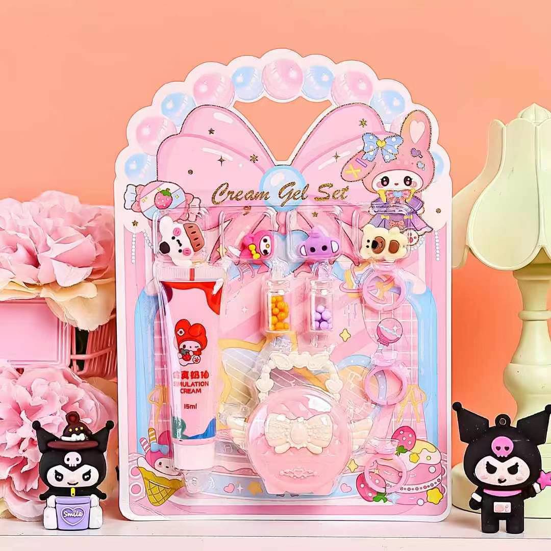 저장 가방 크림 접착제 세트 어린이 DIY 수제 에뮬레이션 우유 차 아이스크림 케이크 오크