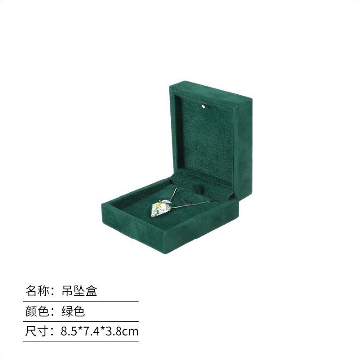 Transfronterizo de ángulo recto negro cuentas de terciopelo caja de joyas LED con lámpara colgante caja de anillo caja de joyas de oro al por mayor