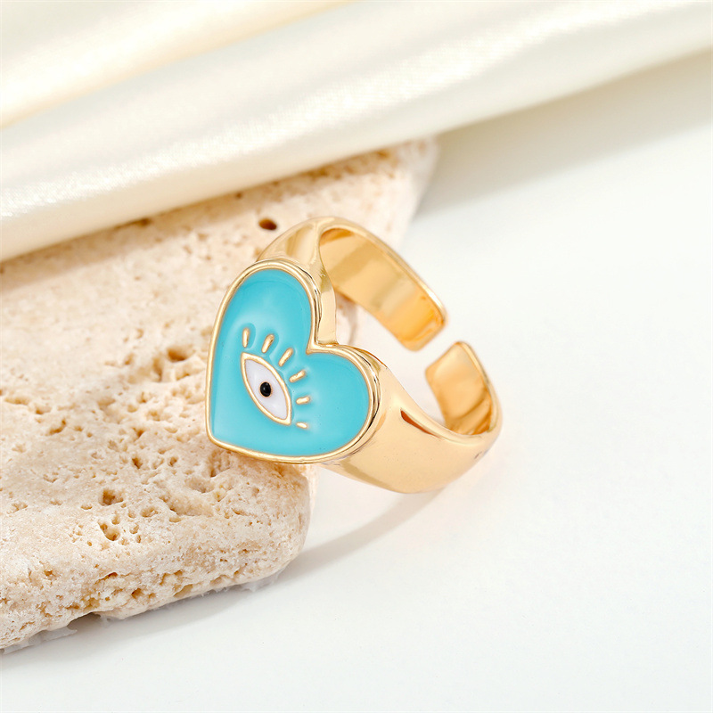 Europe and America Cross Border Ornament Bohemian Colorful Oil Necklace Love Heart Devilu0027s Eye R