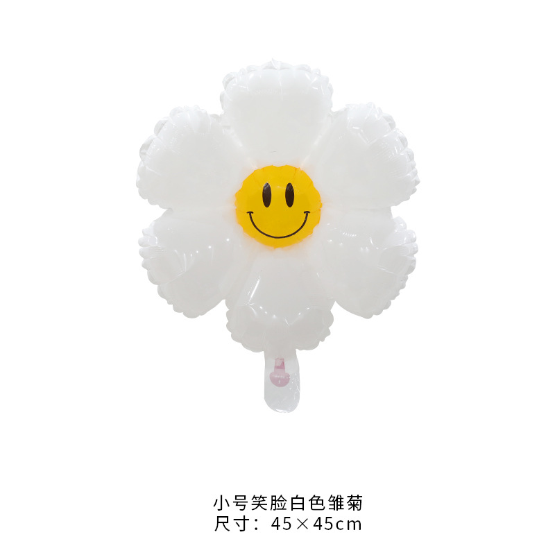 Globo de Aluminio en Forma de Margarita, Decoración Blanca Coreana para Fotos de Cumpleaños y Bebés