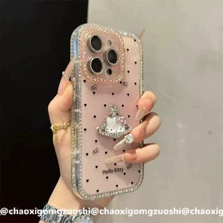 超好看ins镶钻西太后KT猫咪适用iPhone16promax苹果15手机壳14女