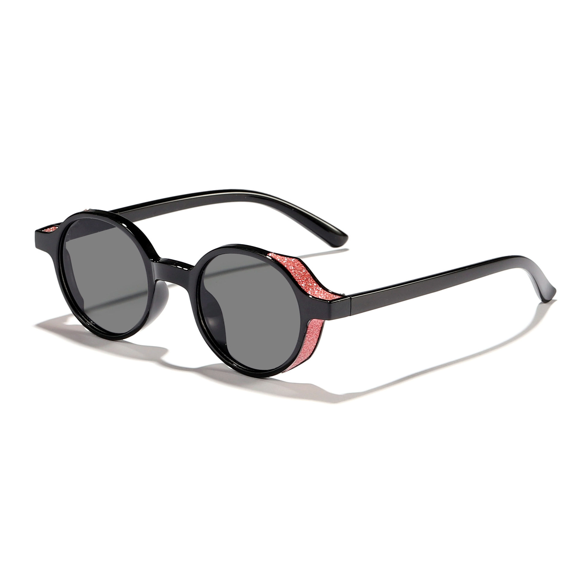 Nuevas gafas de sol de montura redonda de destello fino y moderno retro para hombres y mujeres Gafas de sol anti-ultravioleta de moda al aire libre de alta gama