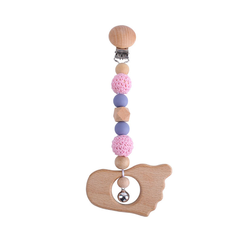 Bebé DIY creativo de la historieta haya animal juguete mordedor nuevo pequeños pies de silicona perlas teether palo cadena del pezón