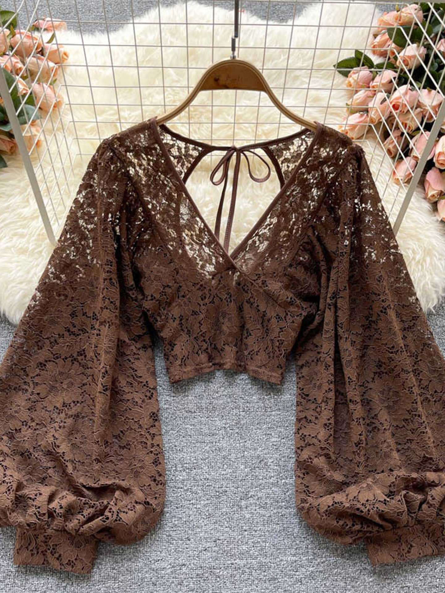 Lace-up lace-up slim short style