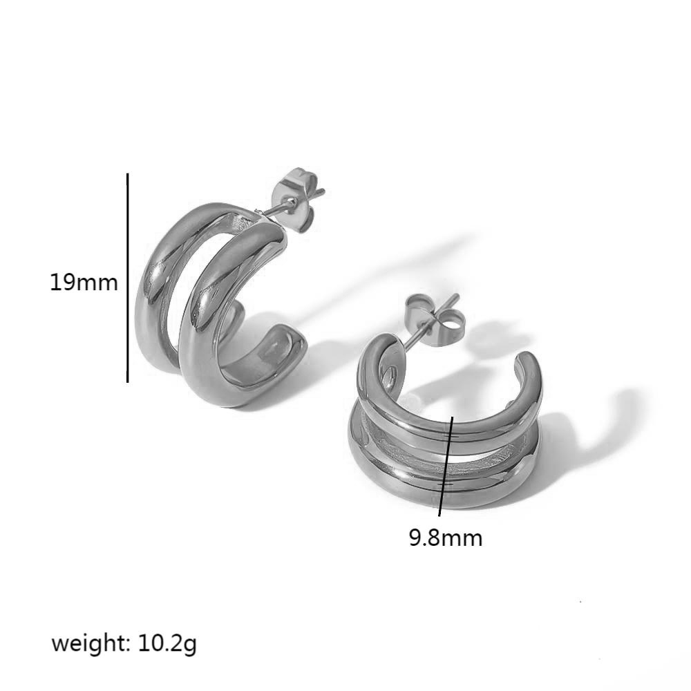 Ear Cuffs, Earrings Classification Vacation Simple Style Color Block Plating 304 Stainless Steel Ear Cuffs Earrings