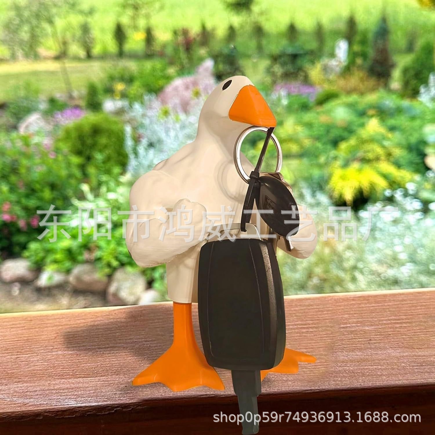 Estatua de Resina de Pato Fuerte Magnético para Jardín y Patio