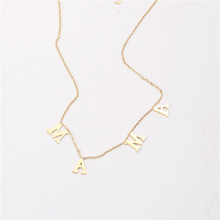 欧美新款英文字母Mama钛钢吊坠女款简约锁骨链家庭配饰妈妈项链