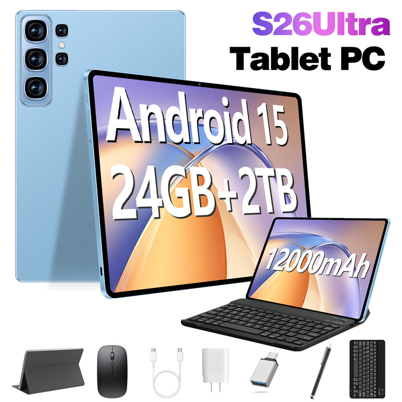 2026 New Cross-Border Model 10inch Tablet Computer with Bluetooth, Card Slot, Detachable Keyboard S26 Ozon Office Tablet