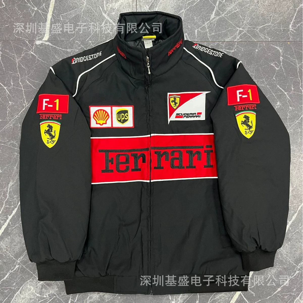 Пуховик (Ferrari) с длинным рукавом, с вышивкой, европейский стиль, на заказ, размеры S–XXL