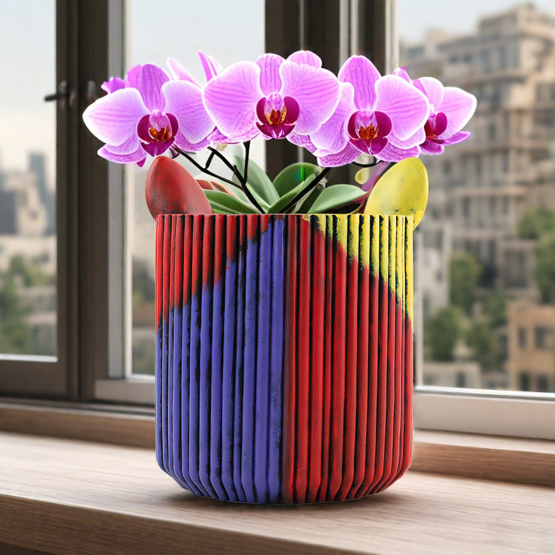  New Creative Colorful Tiger Resin Flower Pot Home Desktop Balcony Hand-painted Art Tiger Face Flower Pot Ornaments