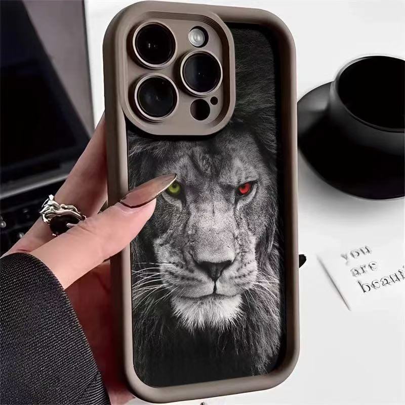 León para iPhone 16pro funda para teléfono móvil Apple 15 hombre de moda 14 Europa y América 13promax nuevo 12x11XR